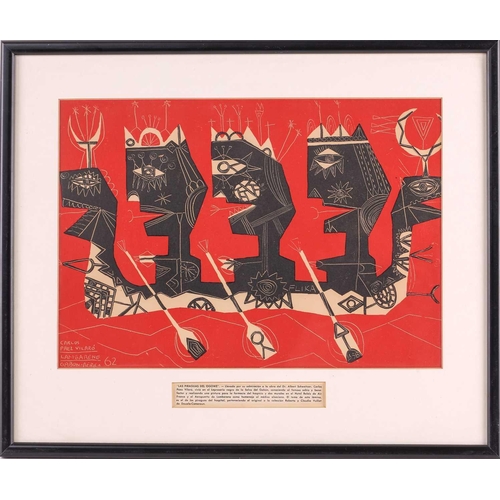 108 - Carlos Paez Vilaro (1923-2014) Uruguayan, a group of six serigraphs, 'Las Piraguas Del Ogowe' (22.5 ... 