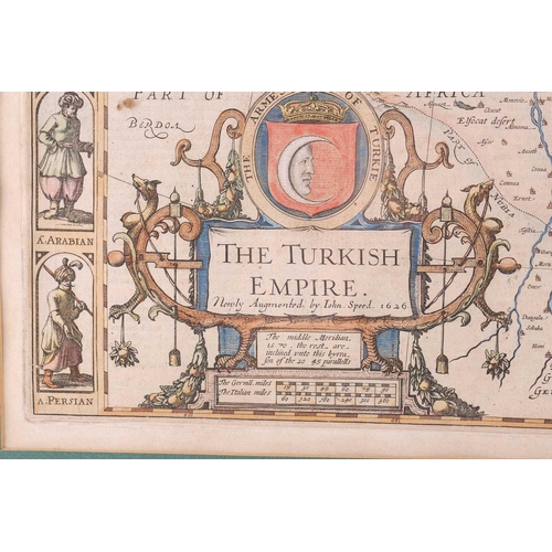 110 - After John Speed (1552-1629), a map of the Turkish Empire, dated 1626, published by George Humble at... 