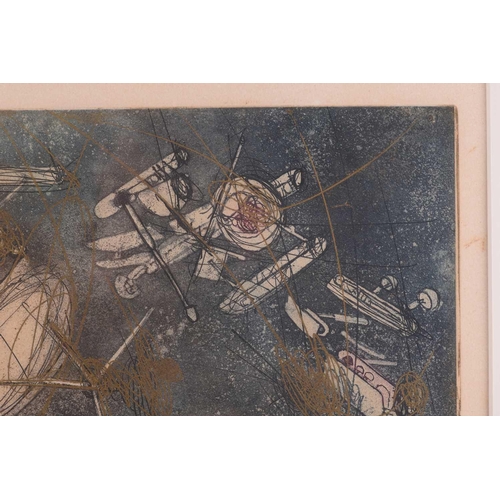 112 - † Roberto Matta (1911-2002) Chilean/ Italian, from the 'Gold Series', 1965, etching on paper, 38 cm ... 