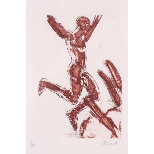 118 - Dame Elisabeth Frink (1930 - 1993), A dancing nude, signed and numbered 11/100 in pencil, etching, p... 