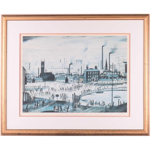 124 - † Laurence Stephen Lowry RA (1887-1976) British, 'An Industrial Town', limited edition print, signed... 