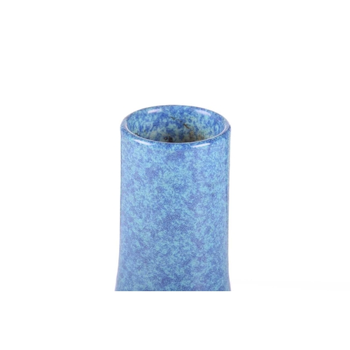 141 - A Chinese robins egg glaze vase, the cylindrical neck above a compressed body, the glaze consistent ... 