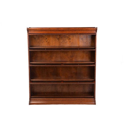 177 - An oak four-tier Globe Wernicke-style double-fronted modular bookcase, early 20th century. 128 cm wi... 