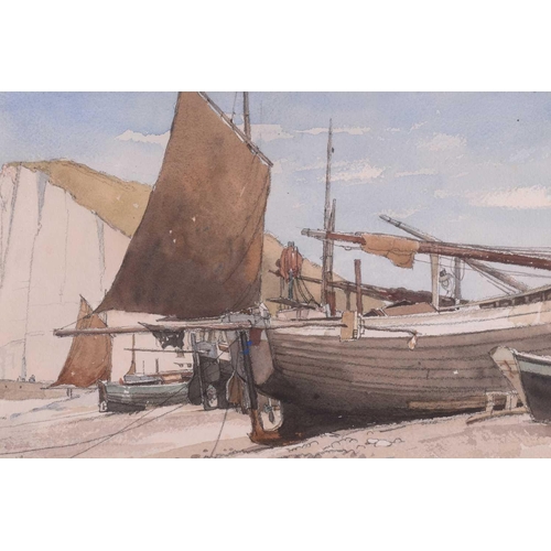 18 - † Norman Thomas Janes (1892-1980) British, boats in a harbour, watercolor, signed to lower right cor... 