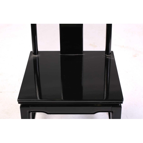 197 - A black lacquered Carlton House-type writing desk, 20th century, fitted with a bank of short drawers... 