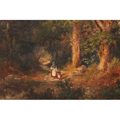 20 - Herman Bennekenstein (1830 - 1890) German, Figures in a landscape with a castle beyond, signed and d... 