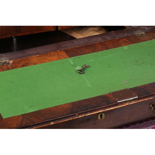 200 - A country-made 18th-century walnut fall front writing bureau, with 