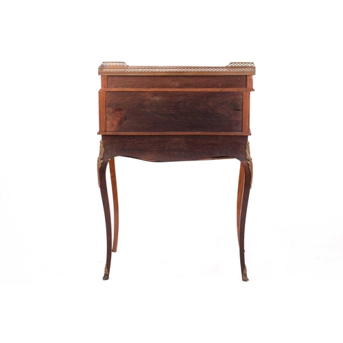 202 - A French Louis XV style rosewood and Vernis Martin panelled Bureau de Cylinder, early 20th century, ... 