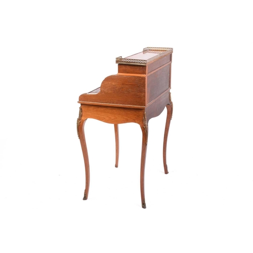 202 - A French Louis XV style rosewood and Vernis Martin panelled Bureau de Cylinder, early 20th century, ... 