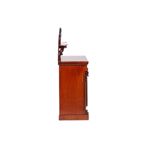 216 - Victorian mahogany chiffonier with an ogee moulded frieze drawer above a pair of arched panel doors ... 