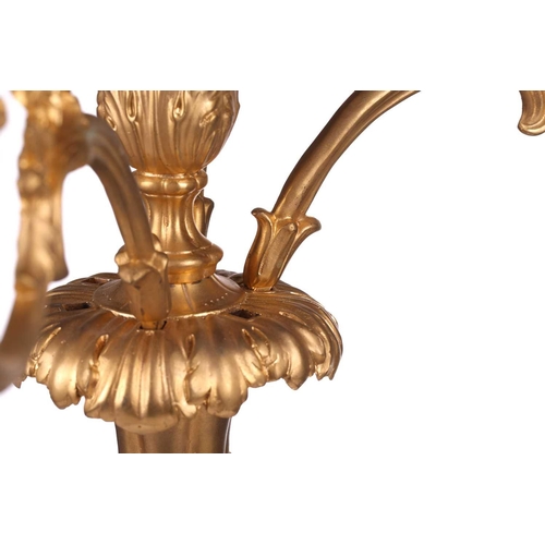 229 - A pair of large, impressive gilt metal table candelabrum with seven removable convolvulus vine branc... 