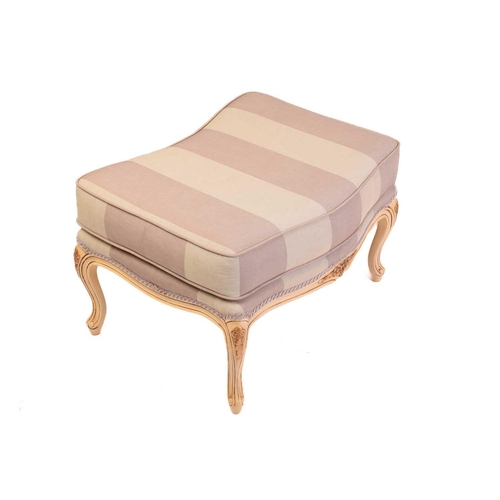 239 - A pair of Louis XV-style ivory painted and parcel gilt fauteuils with arched backs and broad seats a... 