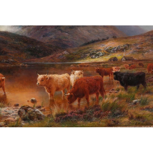 30 - Louis Bosworth Hurt (1856 - 1929) Glen Cannich, Invernesshire, signed and dated 1897, large oil on c... 