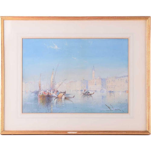 32 - † Wilfred Knox (1884 - 1966), Gondolas and the Doge's Palace, Venice, signed, watercolour, 26.5 x 37... 