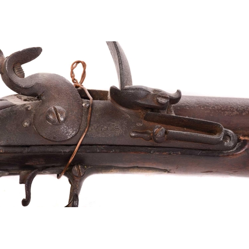 345 - An 18th century Robert Wilson of Birmingham flintlock fusil type longarm, 140 cm long, a Victorian 1... 