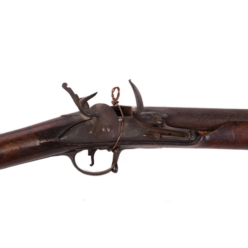 345 - An 18th century Robert Wilson of Birmingham flintlock fusil type longarm, 140 cm long, a Victorian 1... 