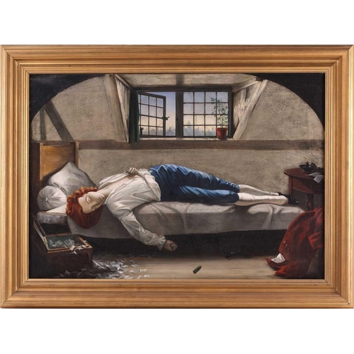 36 - After Henry Wallis (1830 - 1876), The Death of Chatterton, signed A Green and dated 1858, oil on can... 