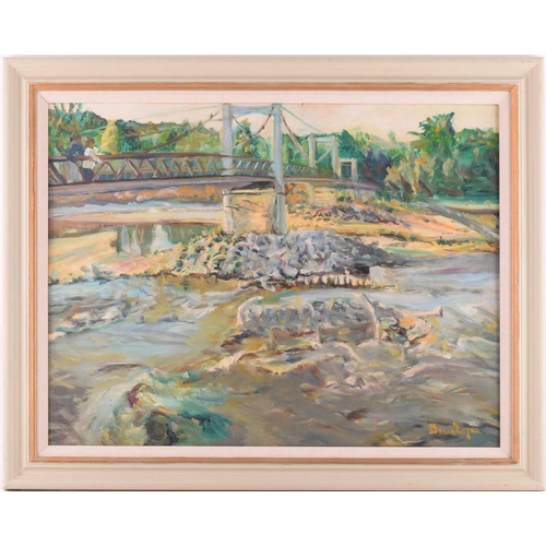 4 - † Ronald Ossory Dunlop (1894-1973), Bridge Over a Rocky River, signed, oil on board, 50 x 65.5 cm, f... 