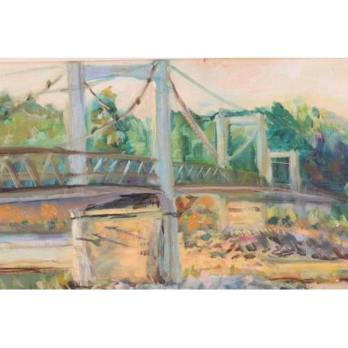 4 - † Ronald Ossory Dunlop (1894-1973), Bridge Over a Rocky River, signed, oil on board, 50 x 65.5 cm, f... 