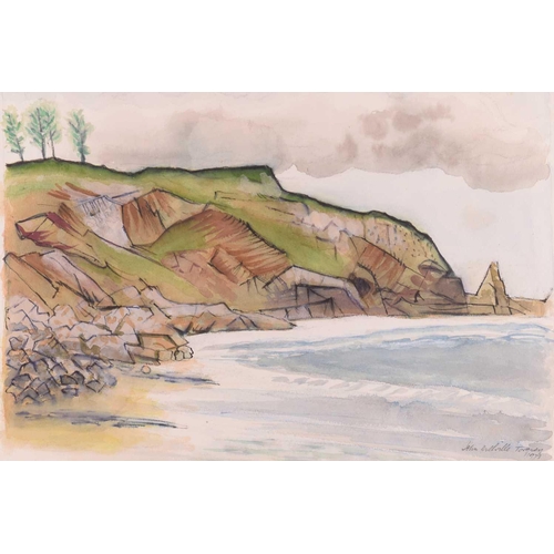 41 - † John Melville (1902-1986), View of Anstey’s Cove, Torquay, signed and dated 1973, watercolour and ... 