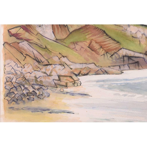 41 - † John Melville (1902-1986), View of Anstey’s Cove, Torquay, signed and dated 1973, watercolour and ... 