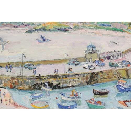 51 - † Linda Weir (b.1951), St Ives Harbour April 2006, initialled and dated twice, inscribed and signed ... 