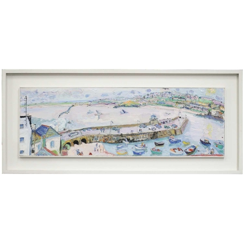 51 - † Linda Weir (b.1951), St Ives Harbour April 2006, initialled and dated twice, inscribed and signed ... 