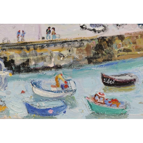 51 - † Linda Weir (b.1951), St Ives Harbour April 2006, initialled and dated twice, inscribed and signed ... 