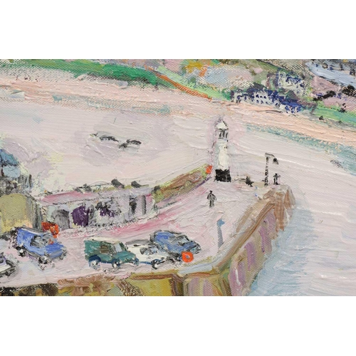 51 - † Linda Weir (b.1951), St Ives Harbour April 2006, initialled and dated twice, inscribed and signed ... 