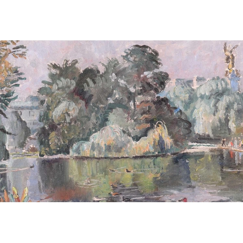 54 - † Cathleen S Mann (1896-1959), St James’ Park, signed and dated 1943, oil on canvas, 50 x 60cm, fram... 