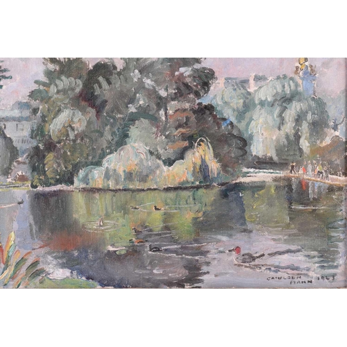 54 - † Cathleen S Mann (1896-1959), St James’ Park, signed and dated 1943, oil on canvas, 50 x 60cm, fram... 