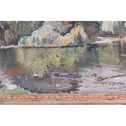 54 - † Cathleen S Mann (1896-1959), St James’ Park, signed and dated 1943, oil on canvas, 50 x 60cm, fram... 