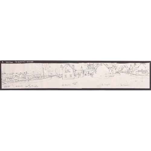 64 - † George Cunningham (1924 - 1996), panoramic views of Sheffield streets and the Peak District, inclu... 