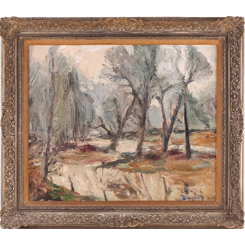 65 - † Ronald Ossory Dunlop (1894-1973), Woodland stream, signed, oil on canvas, 49 x 59cm, framed