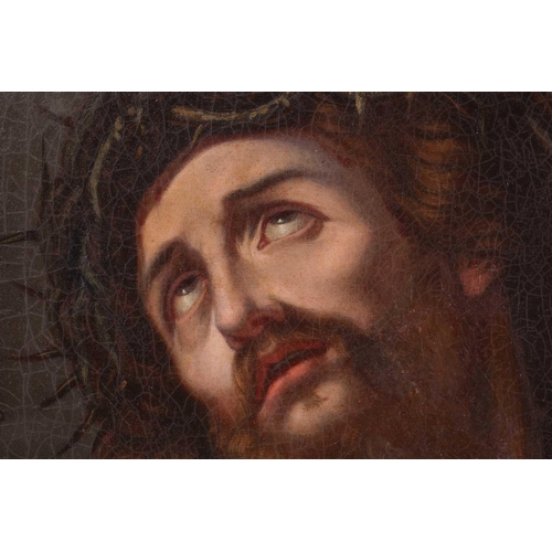 67 - After Guido Reni, The head of Christ crowned with thorns, inscribed Emlékül fest Vidéky J.1874, oil ... 