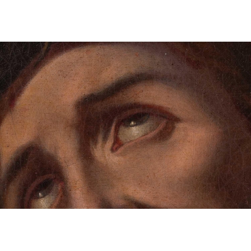 67 - After Guido Reni, The head of Christ crowned with thorns, inscribed Emlékül fest Vidéky J.1874, oil ... 