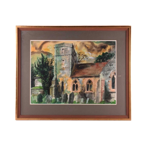 68 - † John Piper (1903 - 1992), St Mary the Virgin Church, Fawley, signed and dated 83, watercolour and ... 