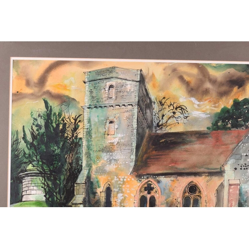 68 - † John Piper (1903 - 1992), St Mary the Virgin Church, Fawley, signed and dated 83, watercolour and ... 