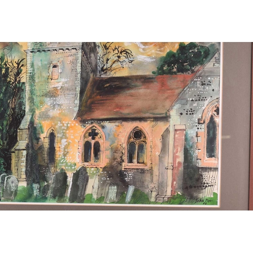 68 - † John Piper (1903 - 1992), St Mary the Virgin Church, Fawley, signed and dated 83, watercolour and ... 