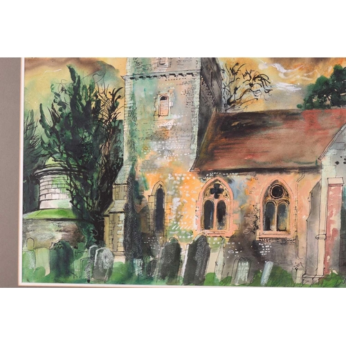 68 - † John Piper (1903 - 1992), St Mary the Virgin Church, Fawley, signed and dated 83, watercolour and ... 