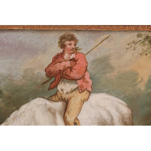 7 - Attributed to George Charles Morland (1762-1804), Horse and Rider, initialled ‘GM’, a pair of oils o... 