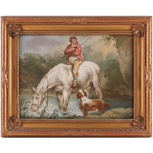 7 - Attributed to George Charles Morland (1762-1804), Horse and Rider, initialled ‘GM’, a pair of oils o... 