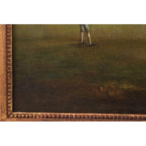 70 - English School ( late 19th century), a cricket match at The Oval, Kennington, unsigned oil on canvas... 