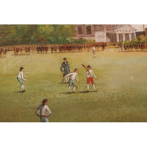 70 - English School ( late 19th century), a cricket match at The Oval, Kennington, unsigned oil on canvas... 