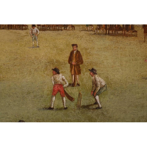 70 - English School ( late 19th century), a cricket match at The Oval, Kennington, unsigned oil on canvas... 