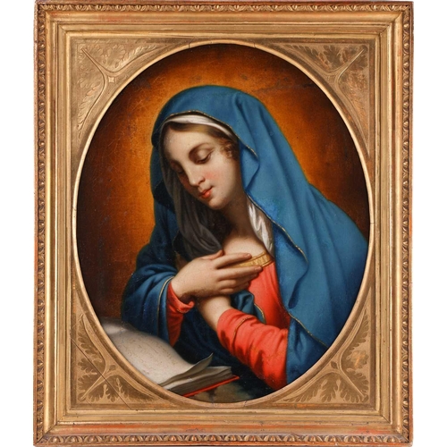 85 - 19th century Italian School, The Virgin Mary reading, unsigned, oil on relined canvas, 71 x 58 cm, f... 