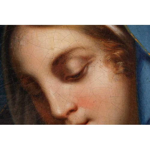 85 - 19th century Italian School, The Virgin Mary reading, unsigned, oil on relined canvas, 71 x 58 cm, f... 