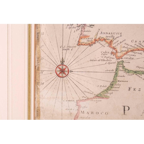 91 - After Philip Lea (1660? - 1700), Map of the Sea Coast of Europe its Straits, dedicated to Edward Ear... 