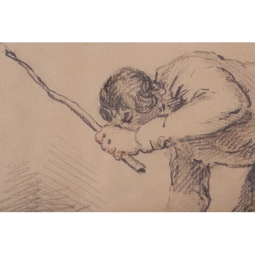 92 - George Charles Morland (1762-1804), 'Punishing the Dog', signed and dated ‘G.Morland 1792’, pencil a... 