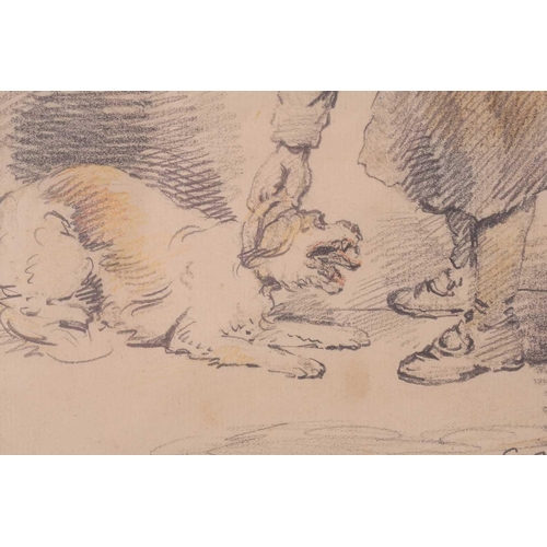 92 - George Charles Morland (1762-1804), 'Punishing the Dog', signed and dated ‘G.Morland 1792’, pencil a... 